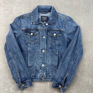 Abercrombie Fitch Women's Small Denim Jacket Blue Classic Trucker